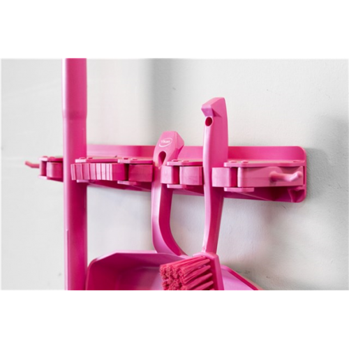 Настенное крепление Vikan для 4-6 предметов, 395 мм, цвет розовый, Vikan 10183-розовый