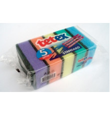 Губки для мытья посуды TETEX Standart, 95х65х31 мм, 5 шт в упаковке, 1/40 TET 02-02-0143