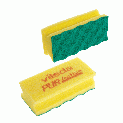 Губка для уборки ПурАктив, в ассортименте желтый/зеленый Vileda 123117