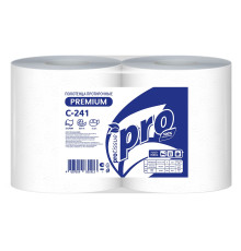 Полотенца PROtissue Premium бумажные протирочные 2 слоя, 350 м, 1000 листов (33х35 см), белые. 2 рулона, диаметр втулки 7,6 см Сяський ЦБК С241