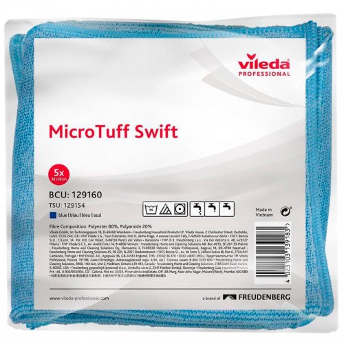 Салфетки MicroTuff Swift Vileda Professional 38х38 см (5 шт в упаковке), синие