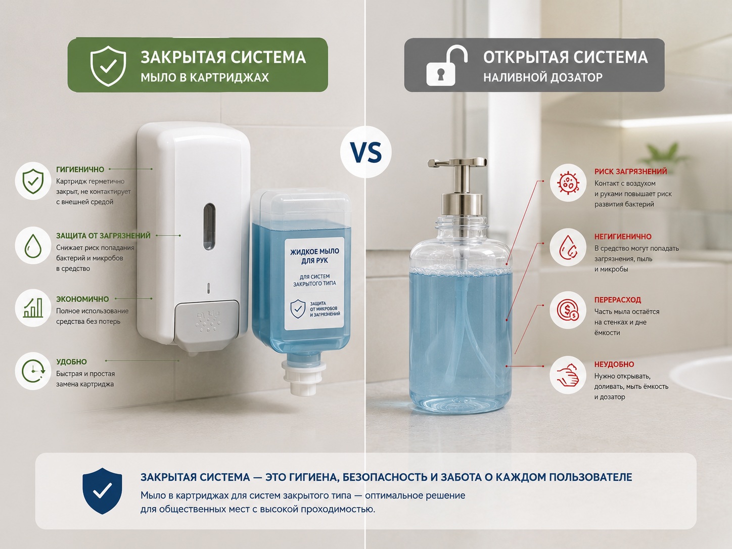 Мыло в картриджах для систем закрытого типа