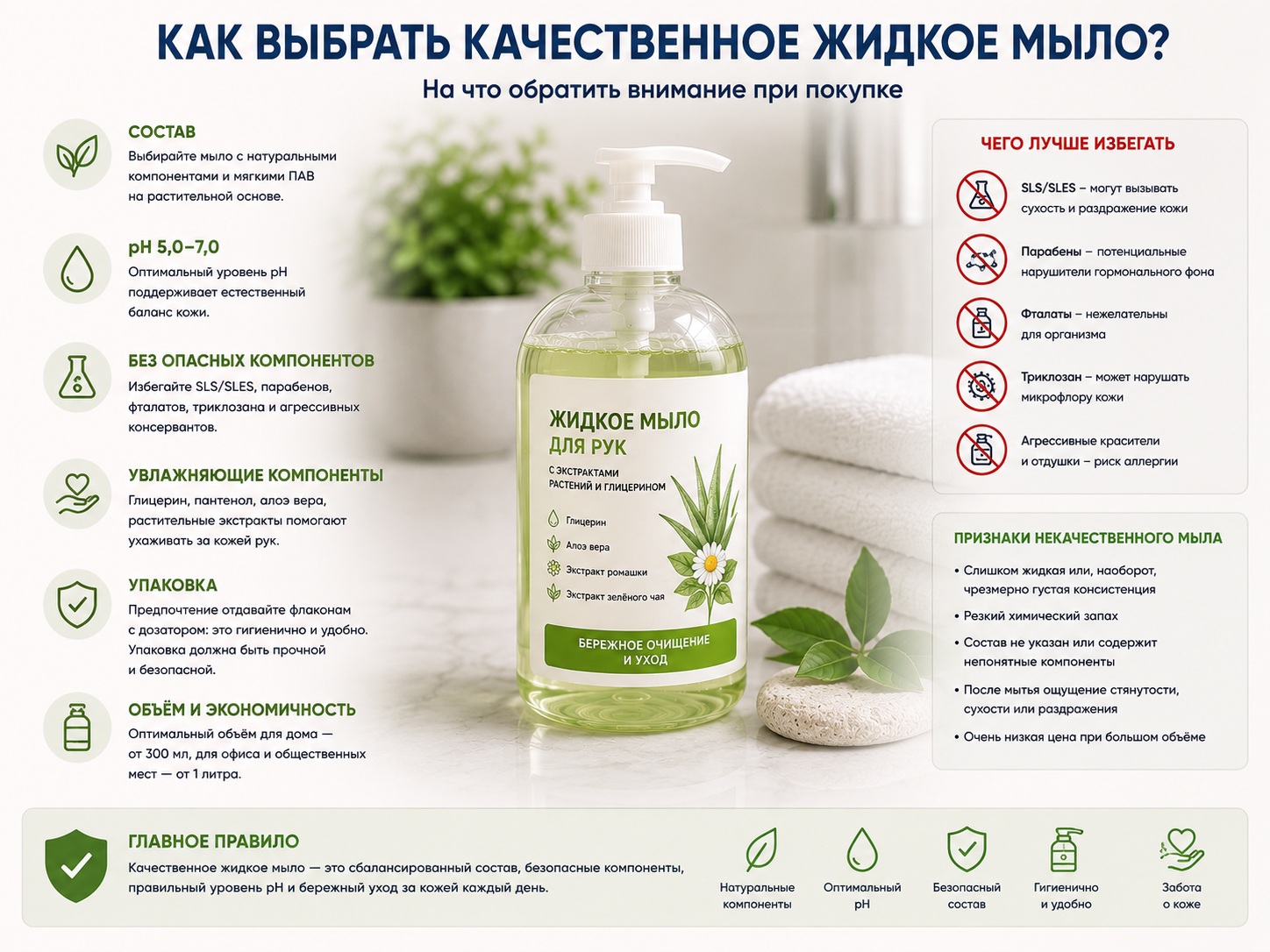На что нужно обратить внимание при выборе жидкого мыла?